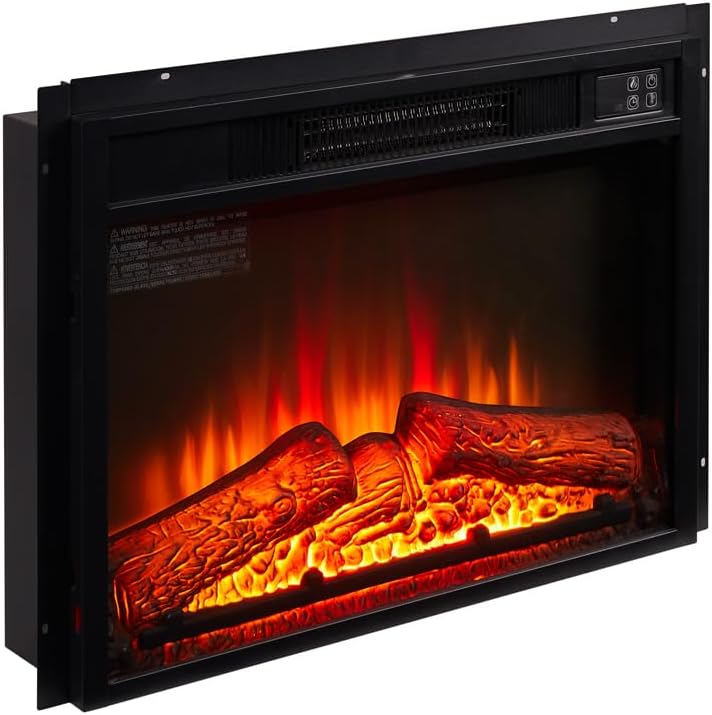White Large Fireplace TV Stand with 23" Fireplace Insert C39890