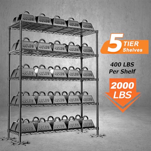 5-Tier Adjustable Metal Wire Shelving Unit Q736