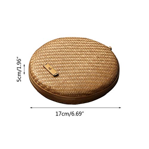 8 Inch Round Rattan Storage Basket with Lid R660