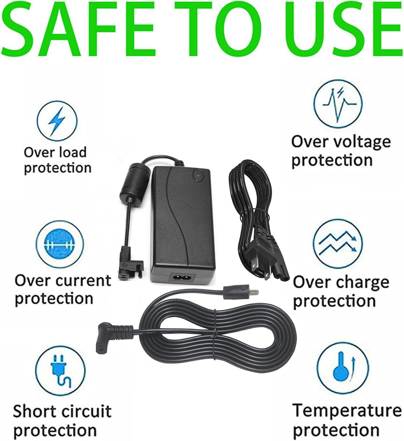 2-Pin Power Adapter with Extension L Shape Cable Cord for Lift Chair I87723