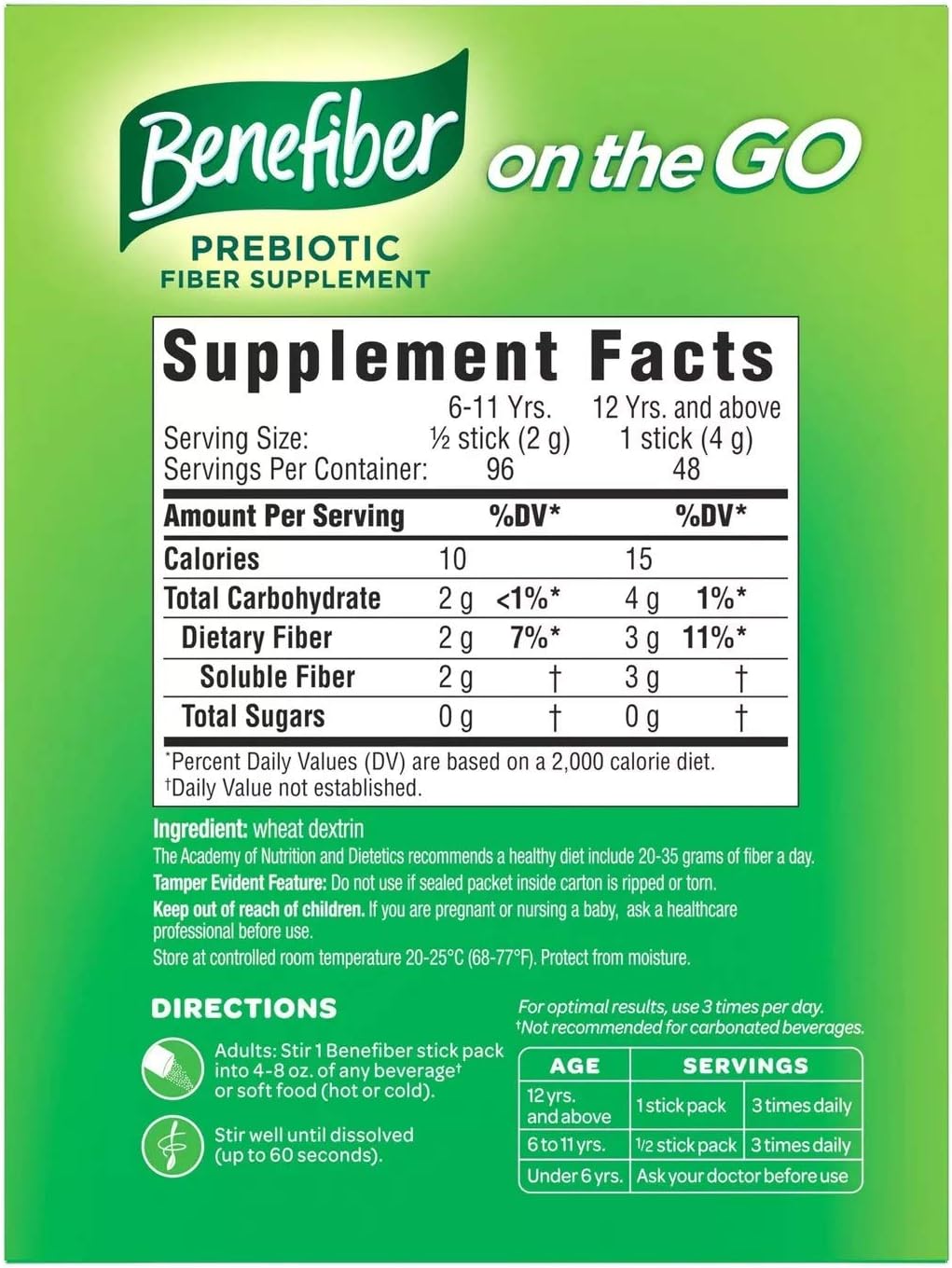 48ct Prebiotic Fiber Sticks J427