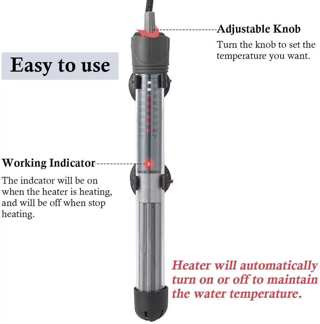 100W Adjustable Submersible Aquarium Heater Q232