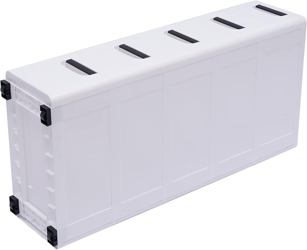 White 5 Drawer Plastic Storage Cabinet with Wheels Z682
