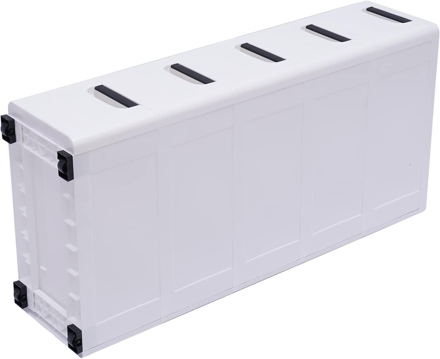 White 5 Drawer Plastic Storage Cabinet with Wheels Z682