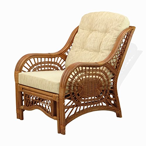 Natural Rattan Wicker Armchair with Cushion U5406