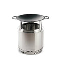 Portable Smokeless Fire Pit with Stand, Woktop & Hub, Stainless Steel/Cast Iron, 22in x 14.25in T675899