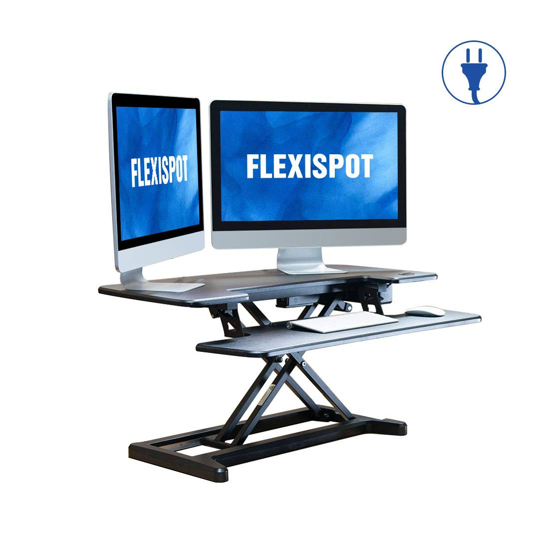 Black electric standing desk converter X28725
