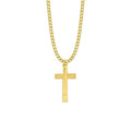 Large 14KT Gold Plated Over Sterling Silver Lined Inner Cross Pendant with 24" chain X57501