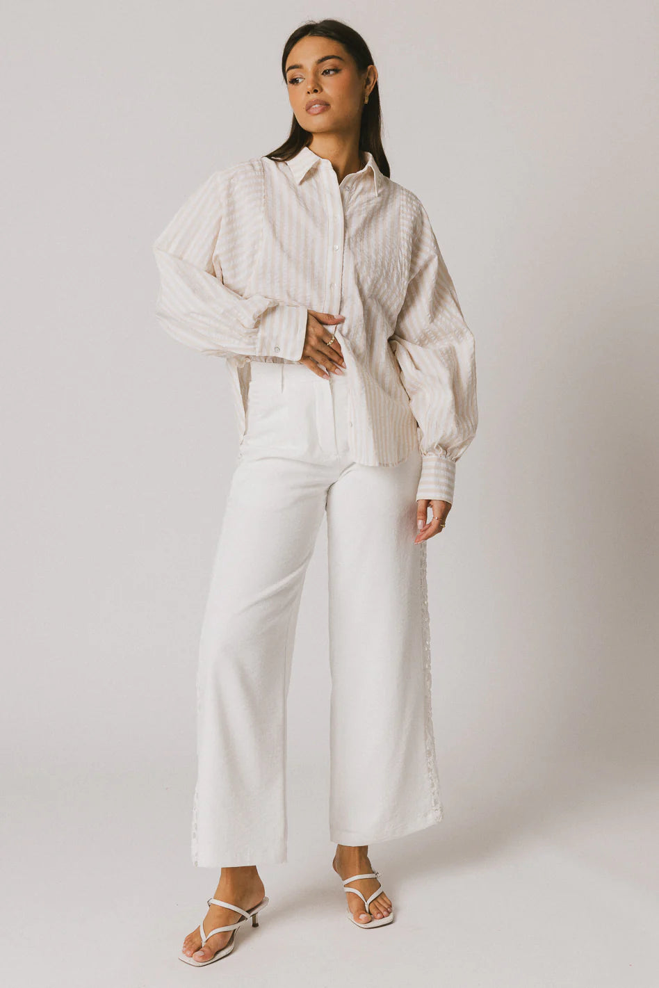 White Crochet Pants R176605