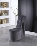 Black Velvet Shoe Chair with Crystal Studs W532