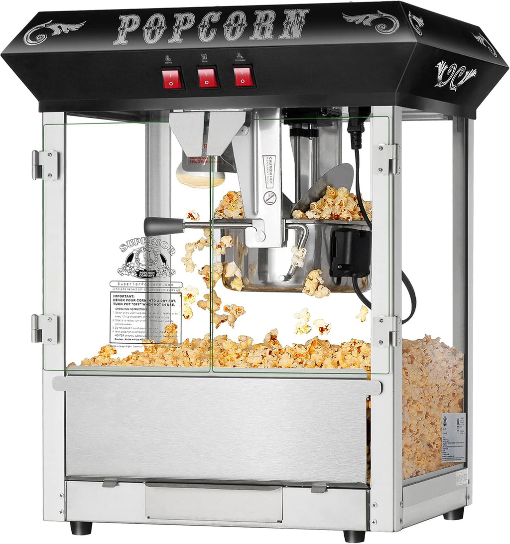 Black 8 Ounce Popcorn Machine Y2263
