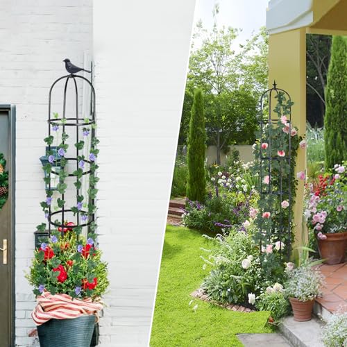 2 Pack 6ft Garden Obelisk Trellis for Climbing Plants J136