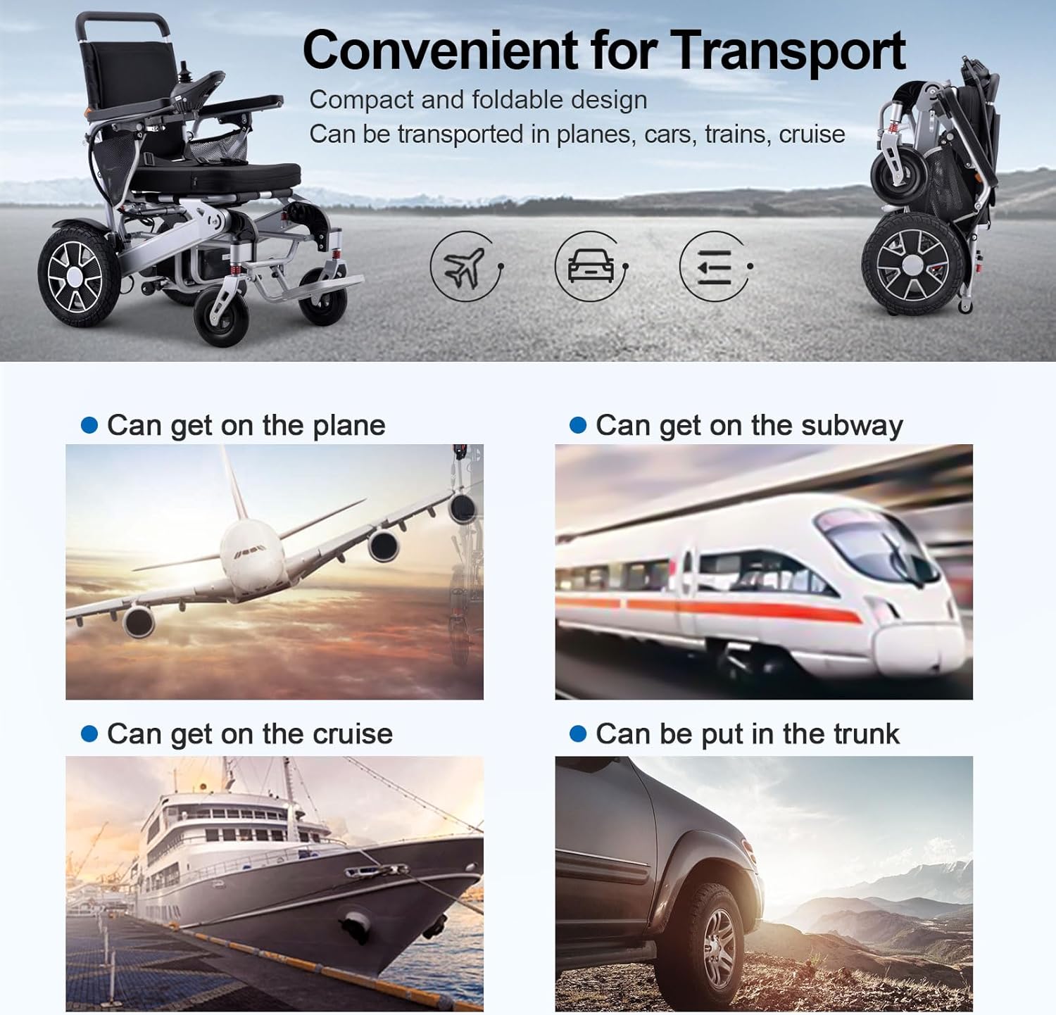 15 Miles Range Foldable Electric Wheelchair H139595