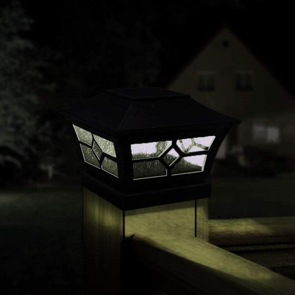 Bronze Metal Glass 6 x 6 Inches Solar Post Cap N3307