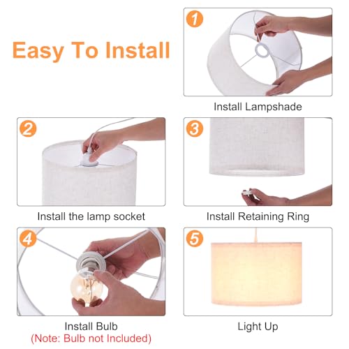 15Ft Rope Cord Hanging Lamp Fixture with On/Off Switch, White C4936