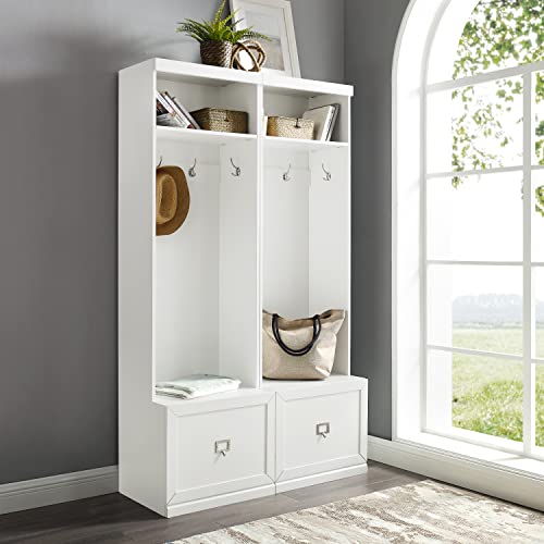 White 2-Piece Entryway Set with 2 Hall Trees K351