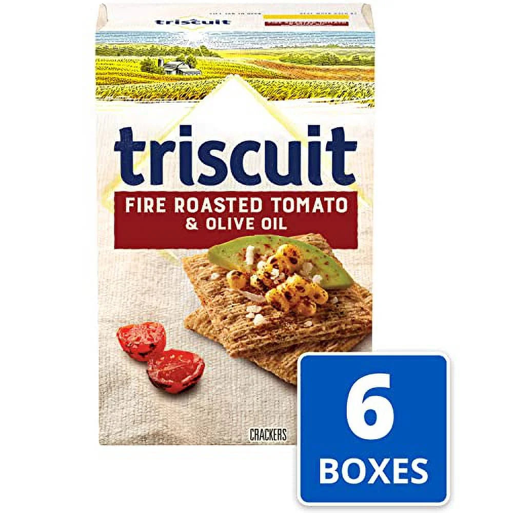 Fire Roasted Tomato & Olive Oil Whole Grain Wheat Crackers, 6 - 8.5 Oz Boxes Y2314