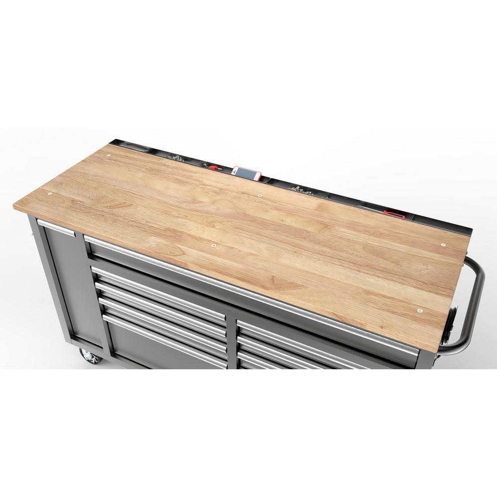 Metallic Silver 10-Drawer Tool Chest Mobile Workbench U624