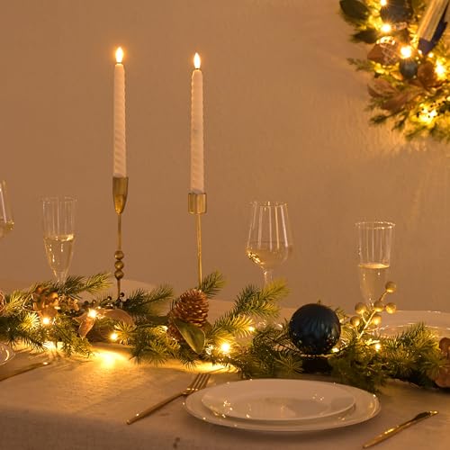 6Ft Prelit Christmas Garland with Pine Cone, Bow Ornaments (Green Gold) D810998
