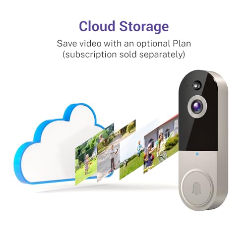 Black 1080P Wireless Video Doorbell Camera with Night Vision E3168