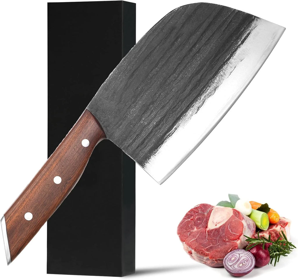 7.4 in Full Tang High Carbon Manganese Steel Meat Cleaver Knife O729349