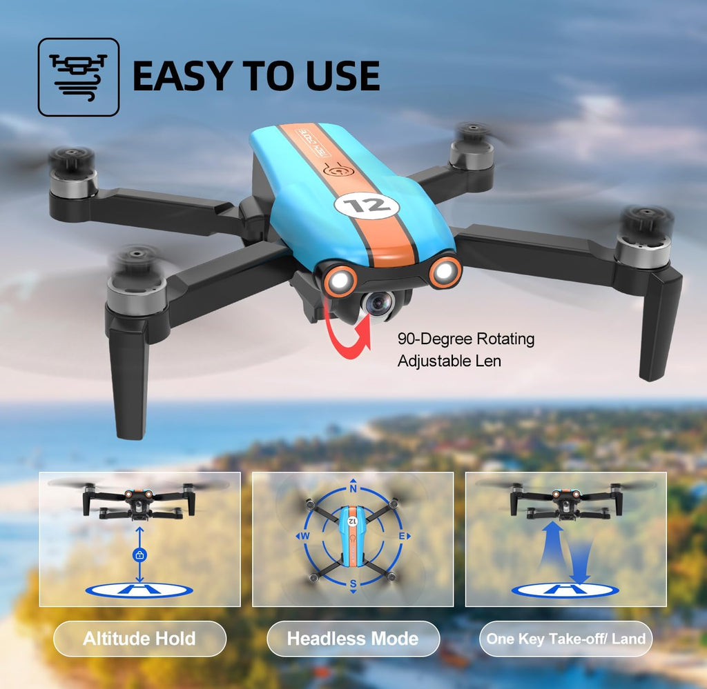 Drone with 4K Camera, Foldable, Less than 249g, 26 Mins Flight Time, Brushless Motor, Altitude Hold, 2 Batteries W801881