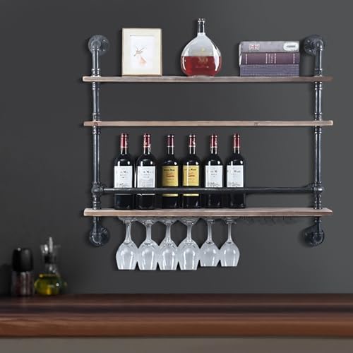 White Rhombus Wall Mounted Wood Wine Rack L195924
