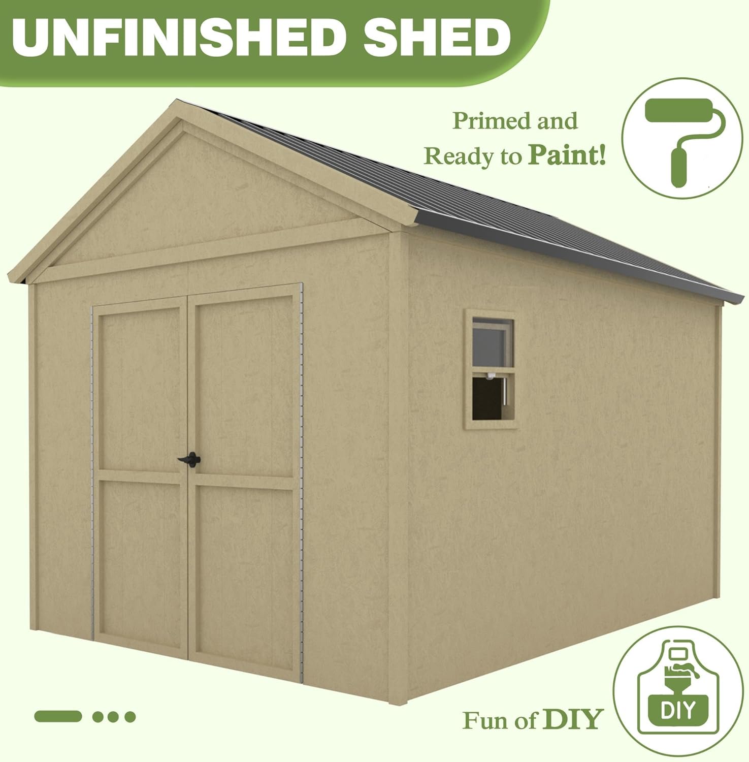 12 ft x 9 ft Outdoor Wood Shed with Metal Roof Z9788