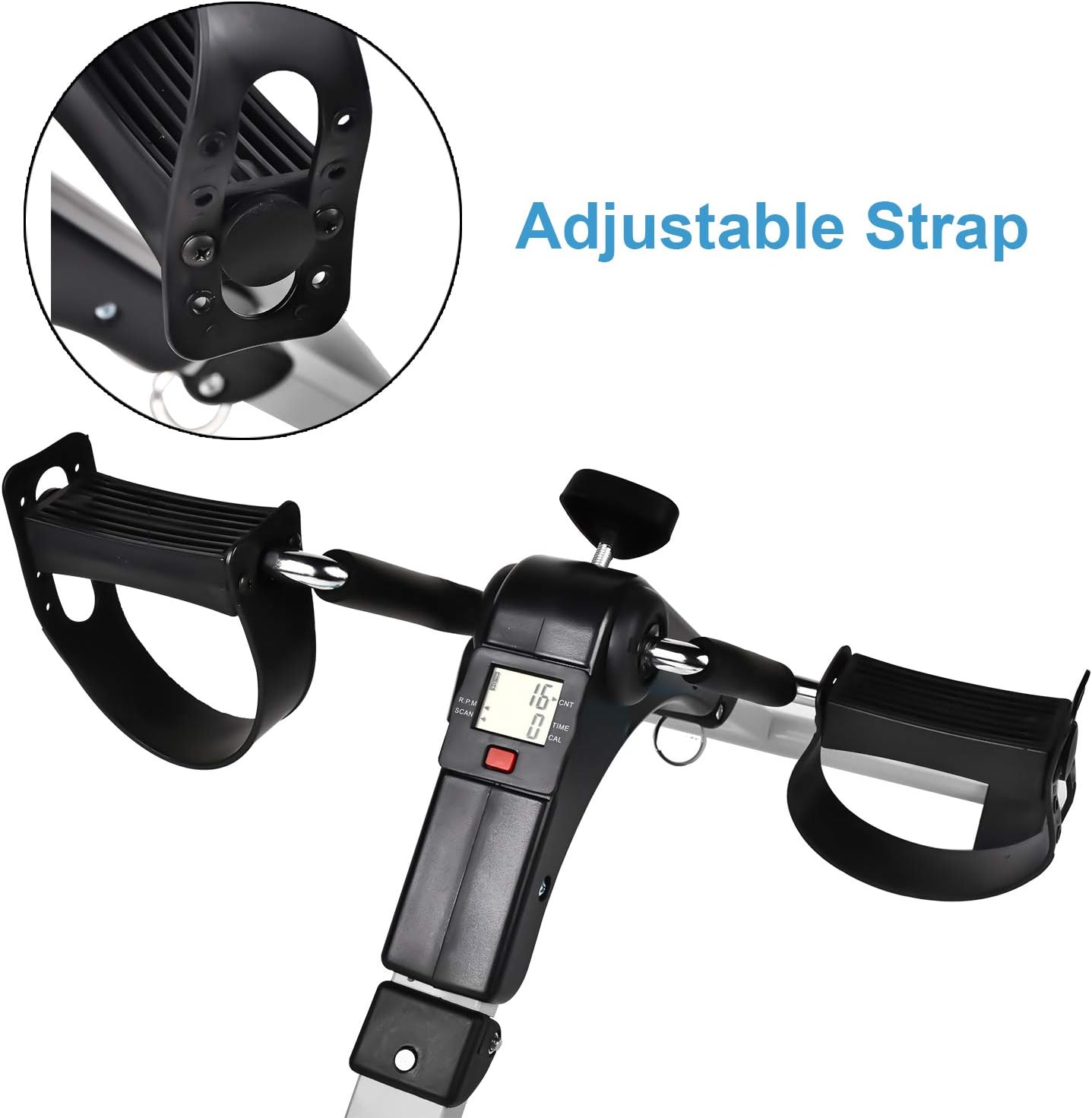 Silver Mini Exercise Bike Pedal Exerciser with LCD Monitor A192567