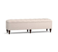 King Upholstered Storage Bench, Chenille Basketweave Pebble B807