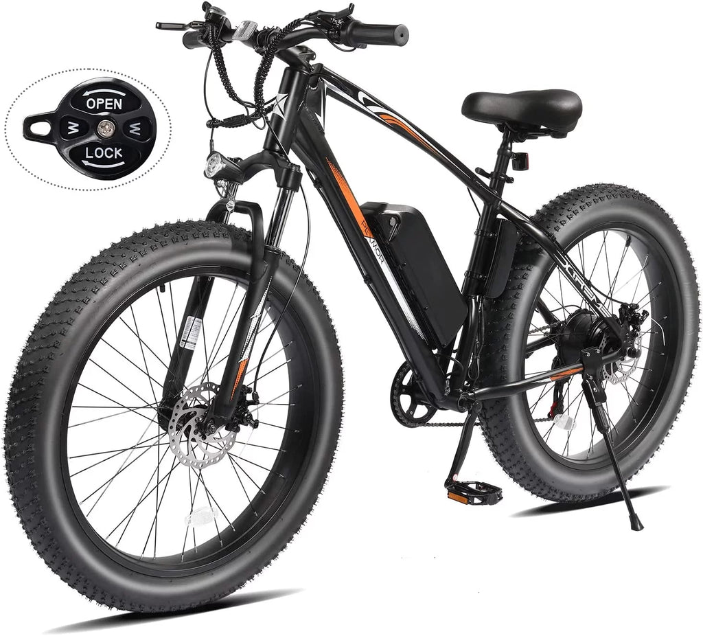 26" Fat Tire Electric Bike 500W 48V 13AH Removable Battery 20MPH O134