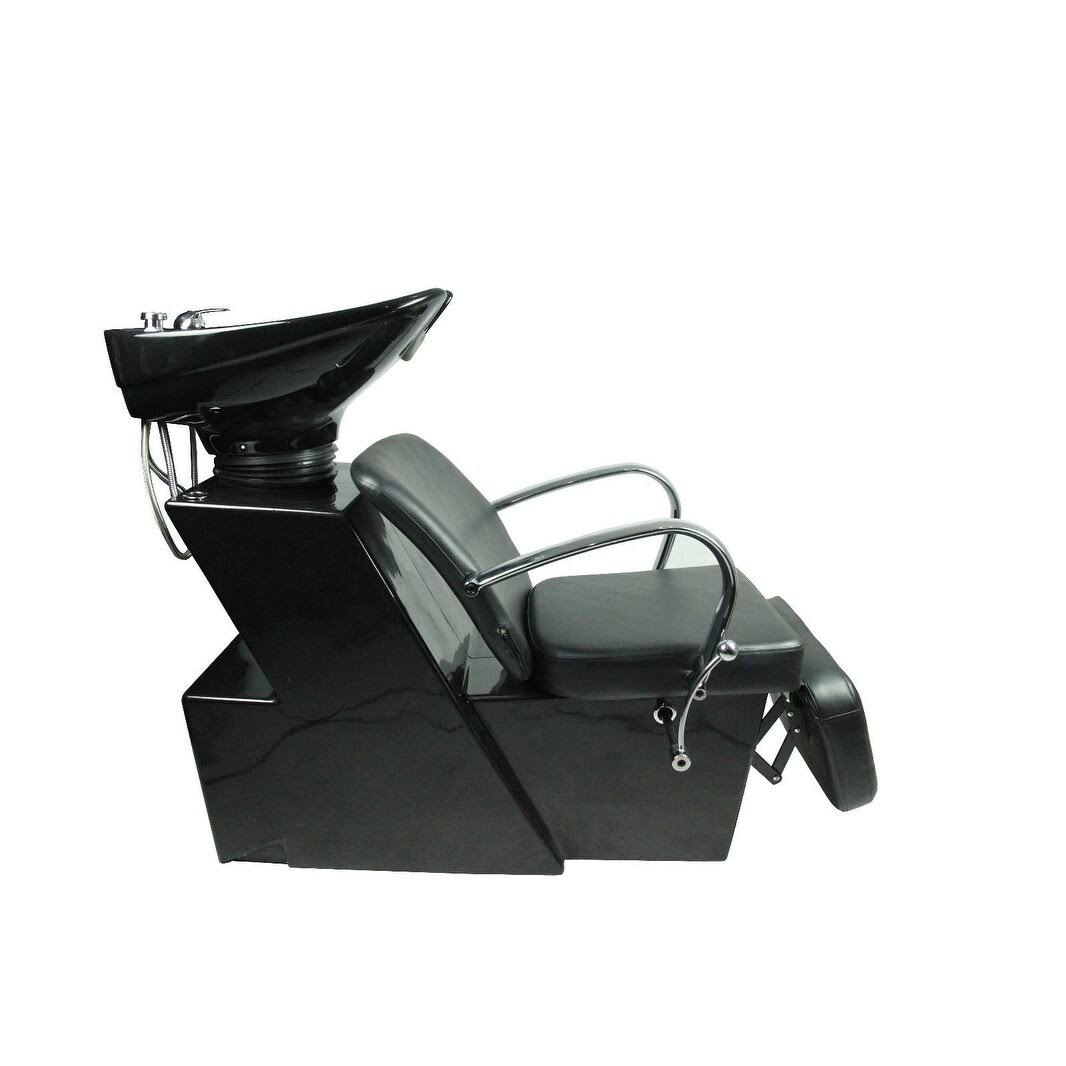 Black Ceramic Shampoo Bowl Sink Chair Y77255