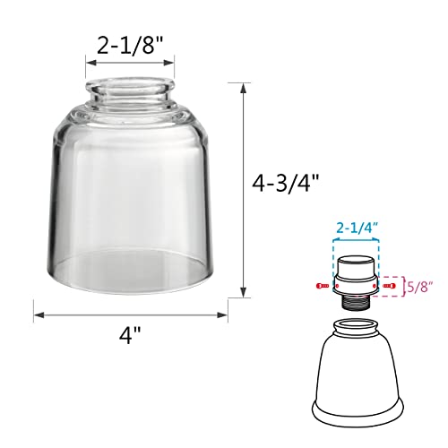 Clear Seeded Ceiling Fan Replacement Glass Shade, 4-3/4" D x 4-3/4" H, 4 Pcs N12531