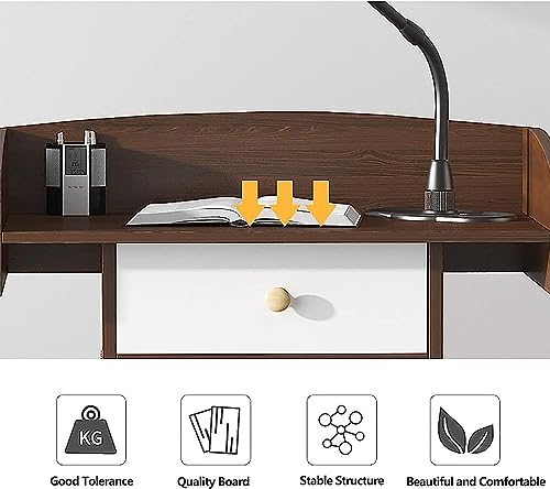 Wood Stand Floor Standing Podium with Storage Shelf O176934