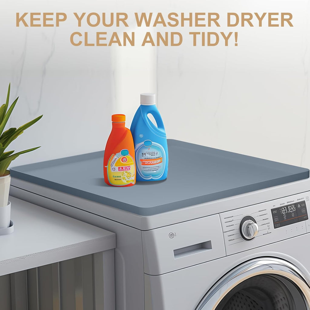 Grey Silicone Rubber Washer Dryer Top Protector Mat Z126132