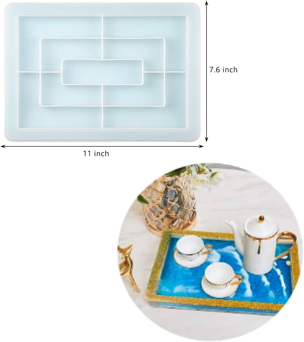 Rectangle Silicone Rolling Tray Molds R8255