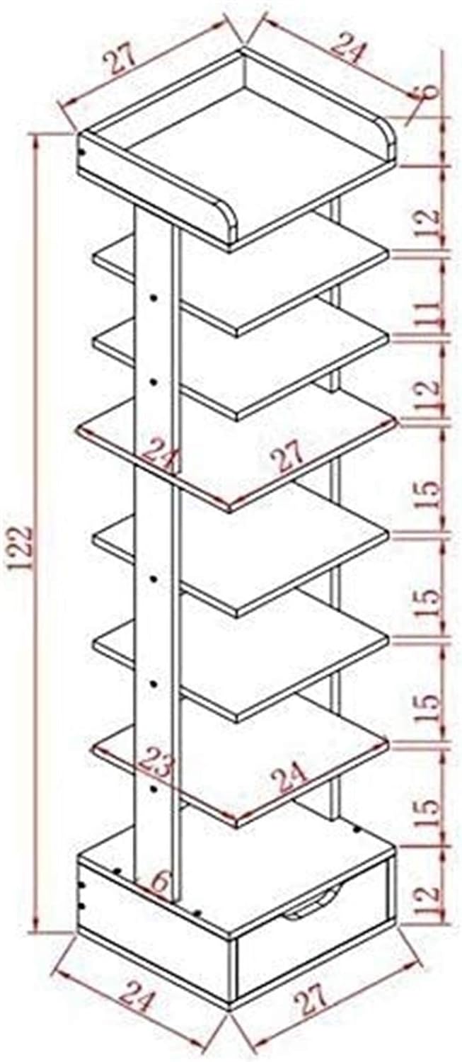 Tall Narrow Shoe Cabinet with Adjustable Shelf and Drawer J12741