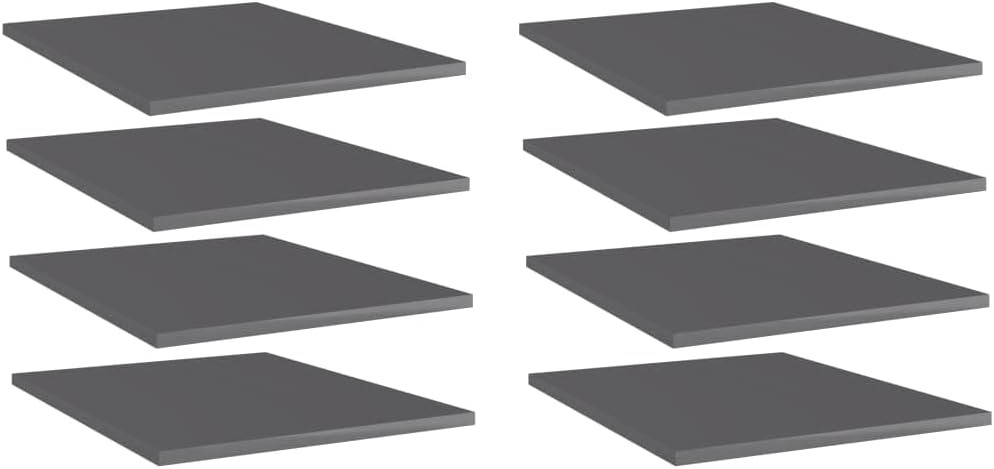 8 pcs High Gloss Gray Engineered Wood Shelf E668408
