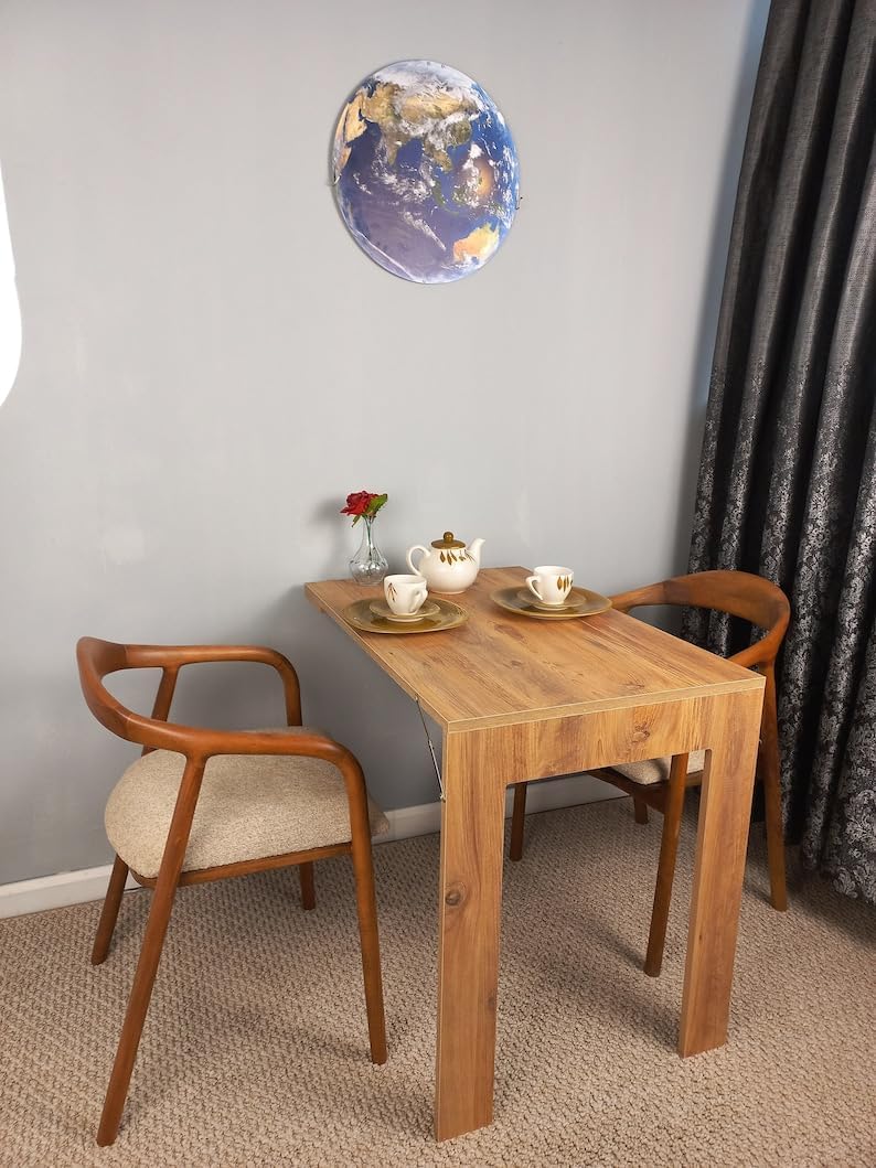 Anthracite Gray Pine Wall Mounted Folding Table C981