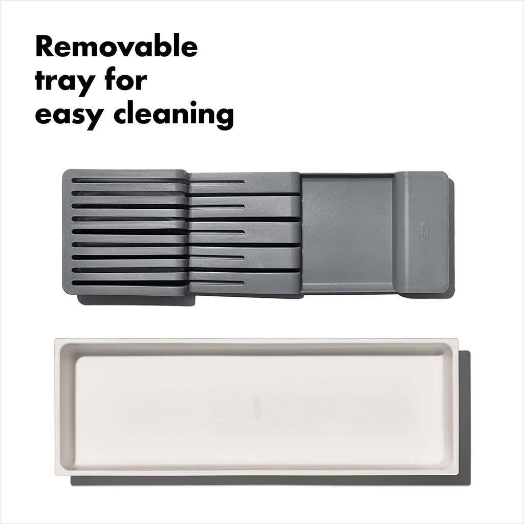 Compact Knife Drawer Organizer White B358