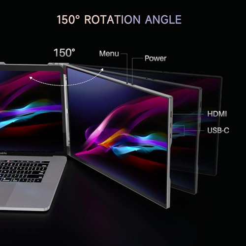 16inch Triple Portable Monitor Aluminum Alloy 1200P with HDMI & USB-C Ports D467