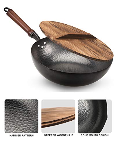 12.5" Carbon Steel Wok with Lid R27188