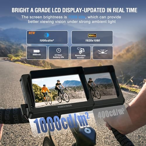 Bicycle Rear View Camera with 4.3'' HD 1080P Monitor and 8000mah Battery T427357