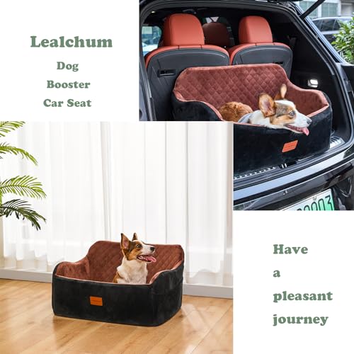 Large Dog Car Seat with Memory Foam Cushion and Storage Pockets (Black) U950707