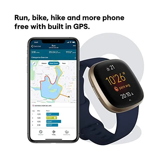 Midnight Blue/Gold Smartwatch with GPS F3459