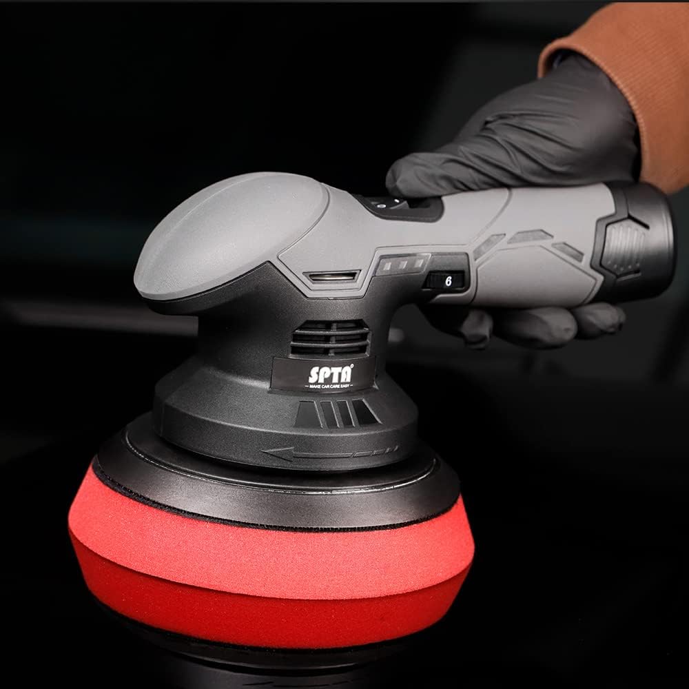 Cordless Car Buffer Polisher with 2Pcs 12V Lithium Rechargeable Battery Brushless Polisher, 2.0Ah T105657