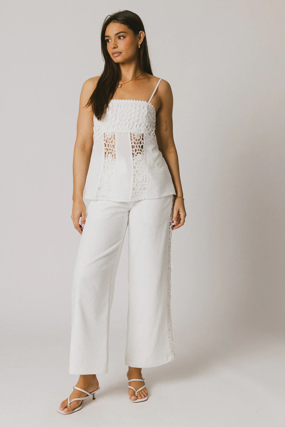 White Crochet Pants R176605