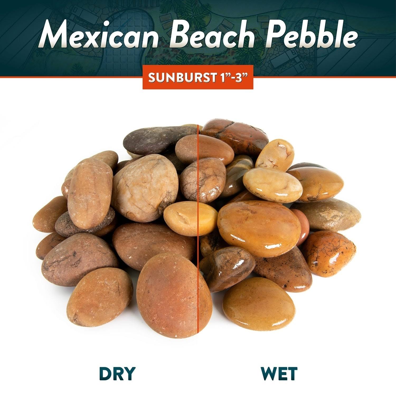 Mexican Beach Pebbles 40 lbs Smooth Round Stones V96399