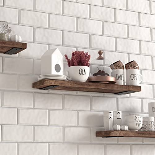 Black Powder Coated Steel Floating Shelf Brackets 4-Pack E972373