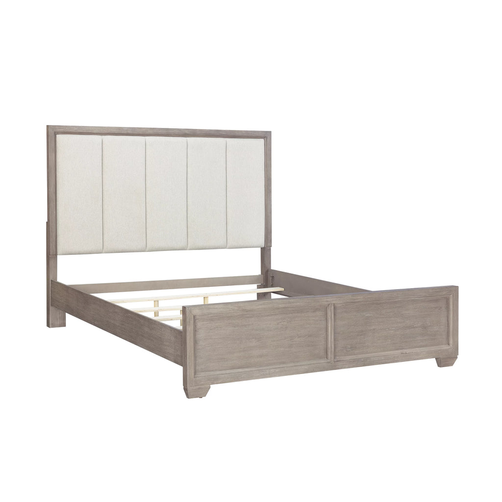 Gray Wood Queen Bedroom Set with Dresser, Mirror, Nightstand, and Chest K120
